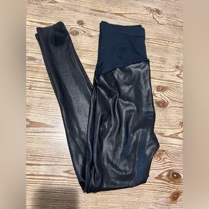 Spanx maternity faux leather legging